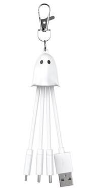 GEMS Figural Keychain Charger Cable Ghost Halloween NEW